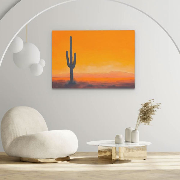 Lone Texas Cactus in a room