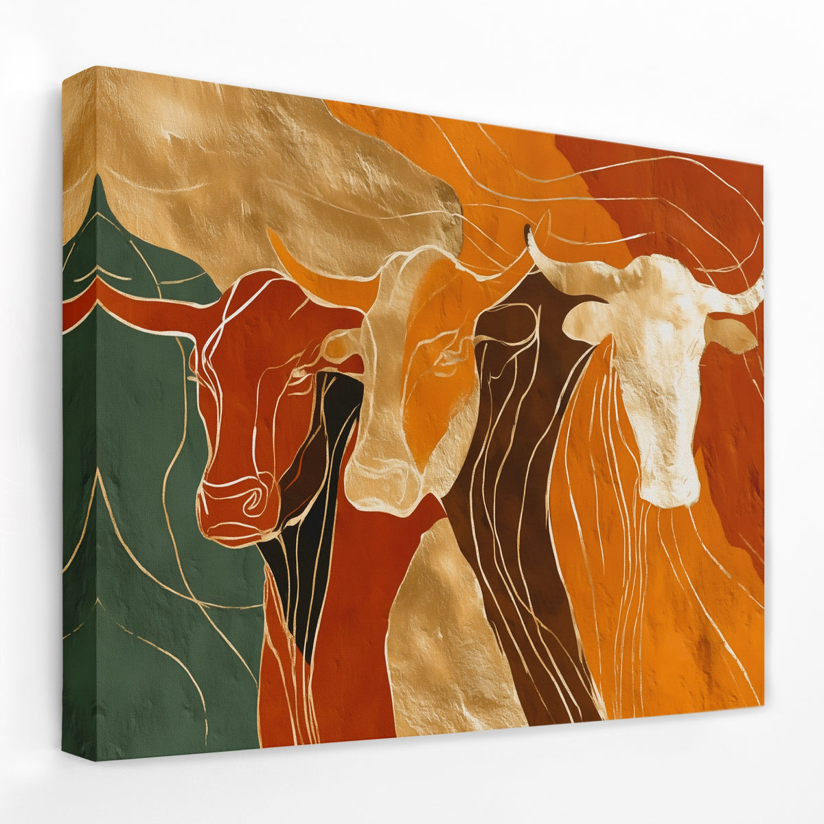 Longhorns Ochre Procession — Longhorns Ochre Procession Landscape   Side View   Mirror Wrap 201