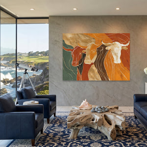 Longhorns Ochre Procession — Longhorns Ochre Procession Coastal Views Land 159