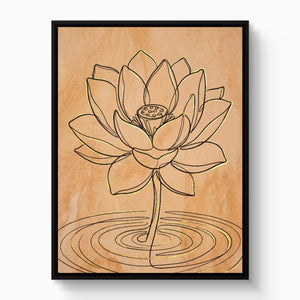 Lotus Golden Ripples — lotus golden ripples white studio framed black