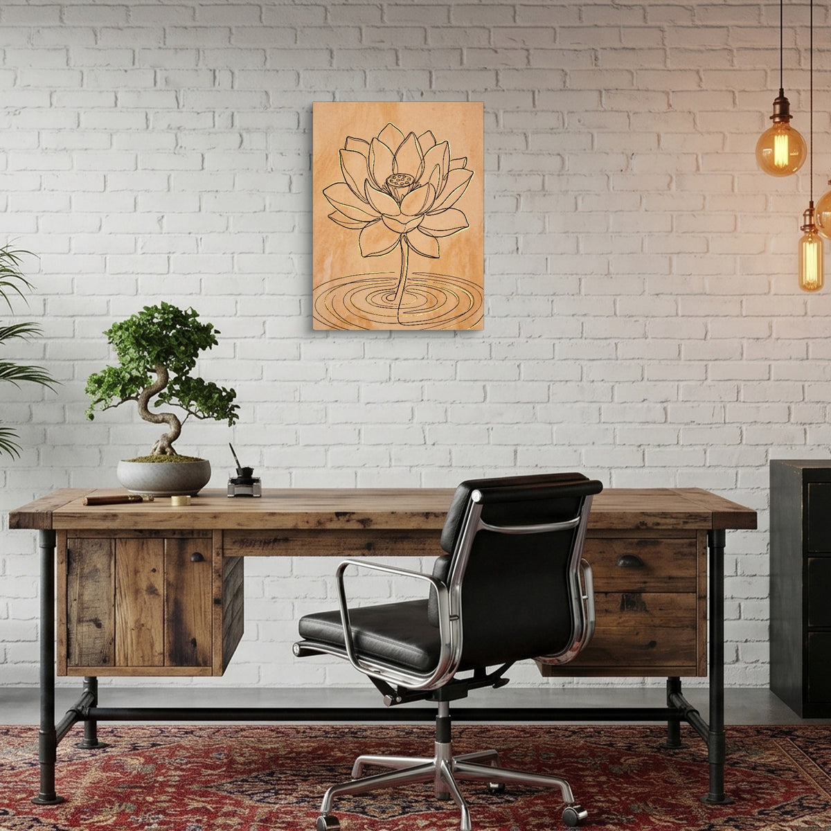 Lotus Golden Ripples — lotus golden ripples sq bonsai office 1port flush print