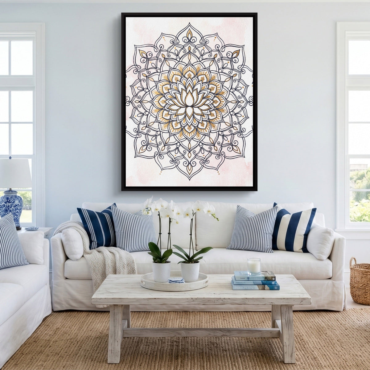 Lotus Mandala Blush - Luxury Wall Art