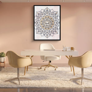 Lotus Mandala Blush — lotus mandala blush sq pink office 1port framed black
