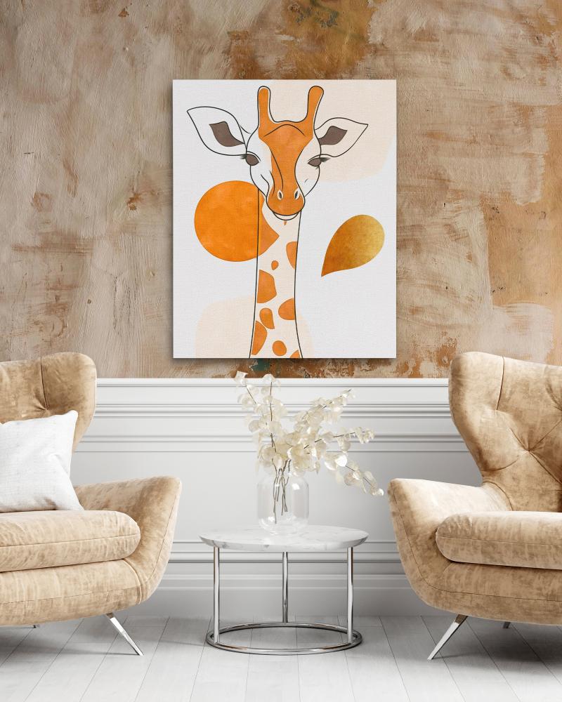 Loving Giraffe Minimal - Luxury Wall Art