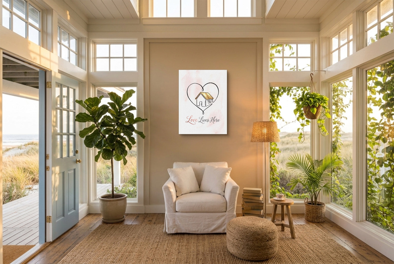 Loving Home Heart — loving home heart white studio framed black