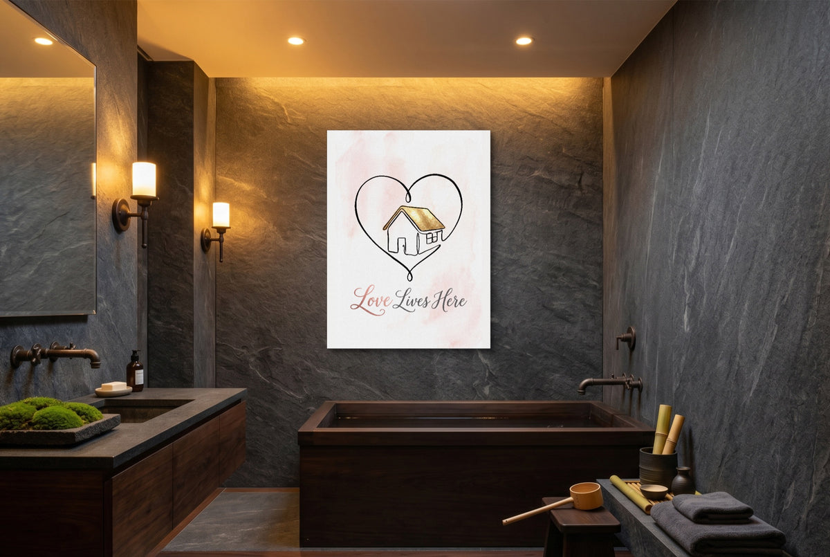Loving Home Heart — loving home heart luxury bathroom interior 1port flush print