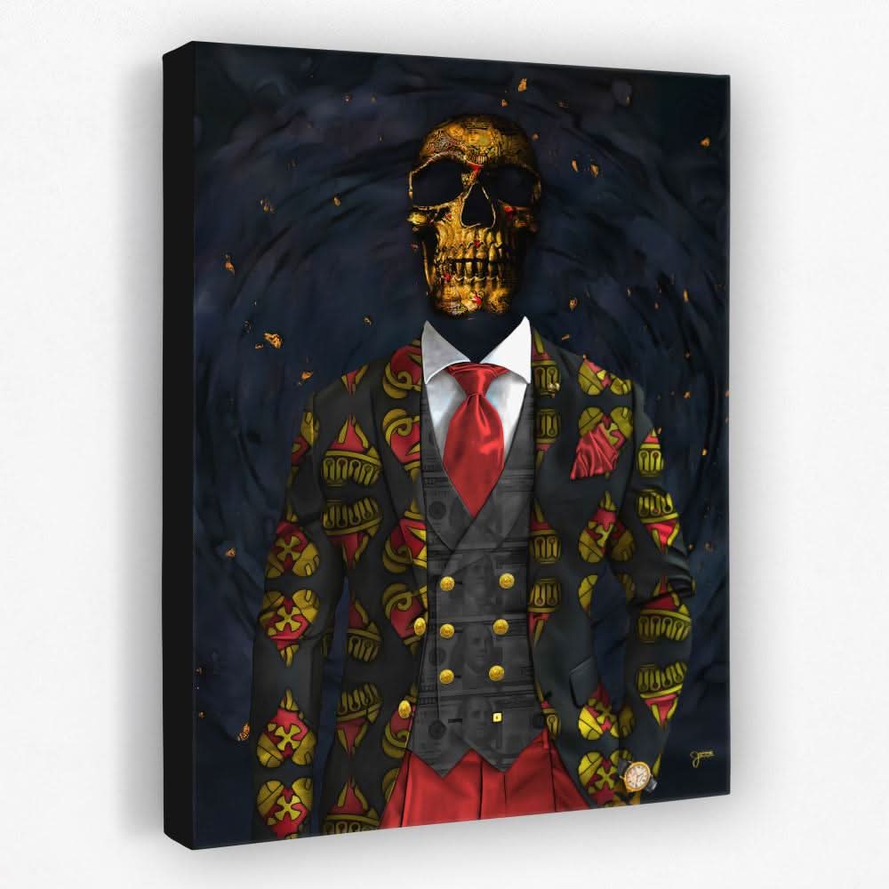 Lucky Skull - Dark Academia Canvas Wall Art