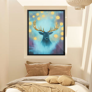 Luminary Stag - Deer Wall Art in Black Frame