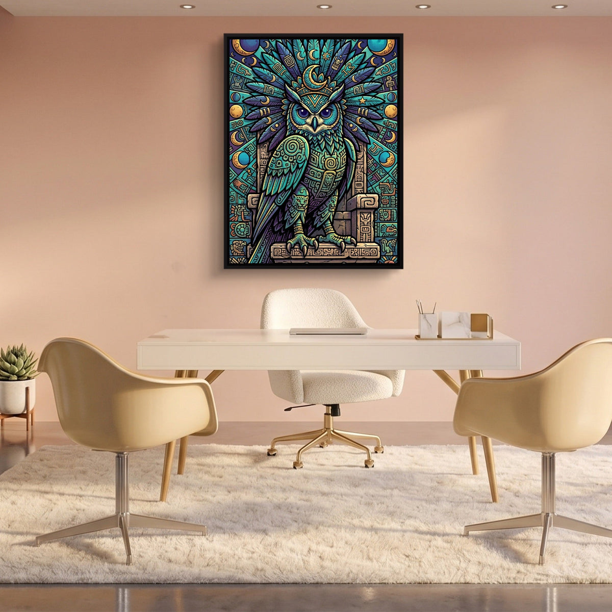 Lunar Guardian Owl - Luxury Wall Art