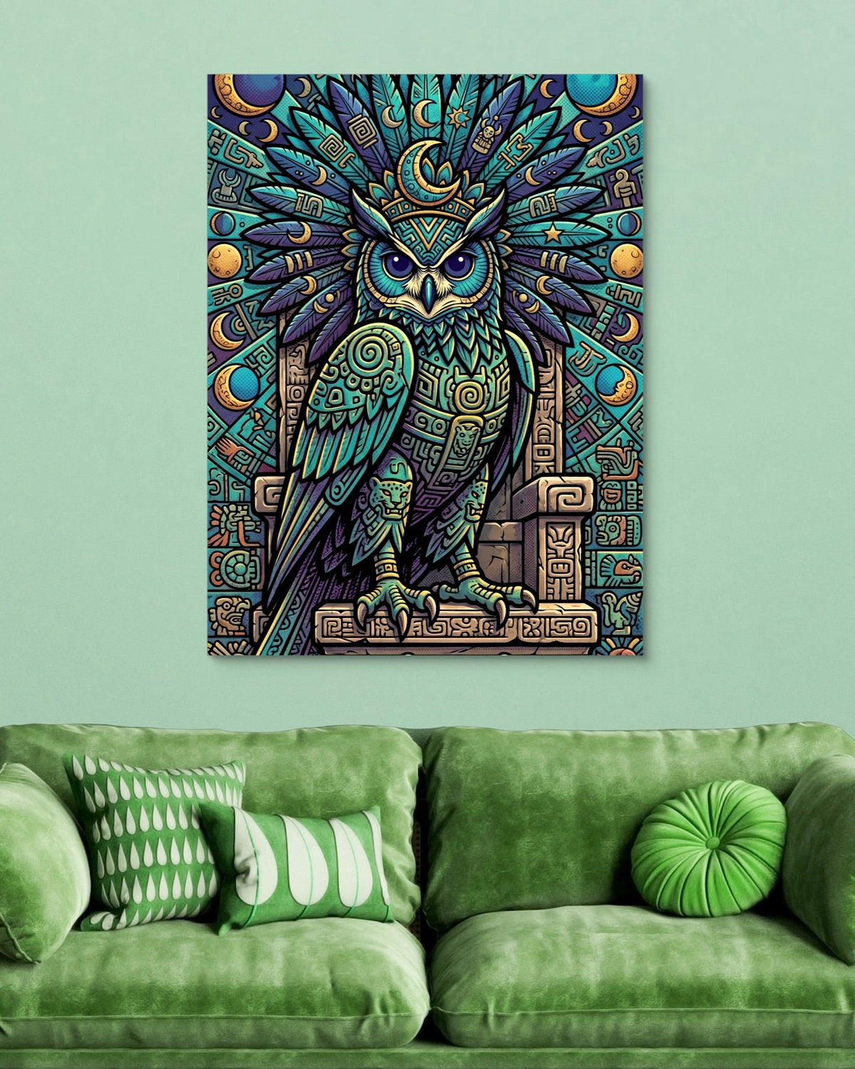 Lunar Guardian Owl - Luxury Wall Art