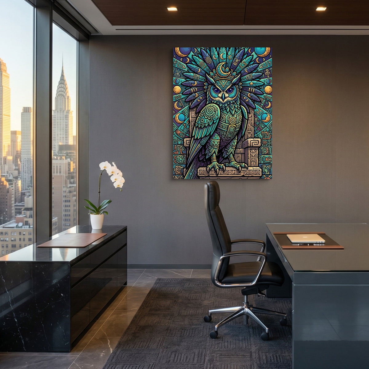 Lunar Guardian Owl - Luxury Wall Art
