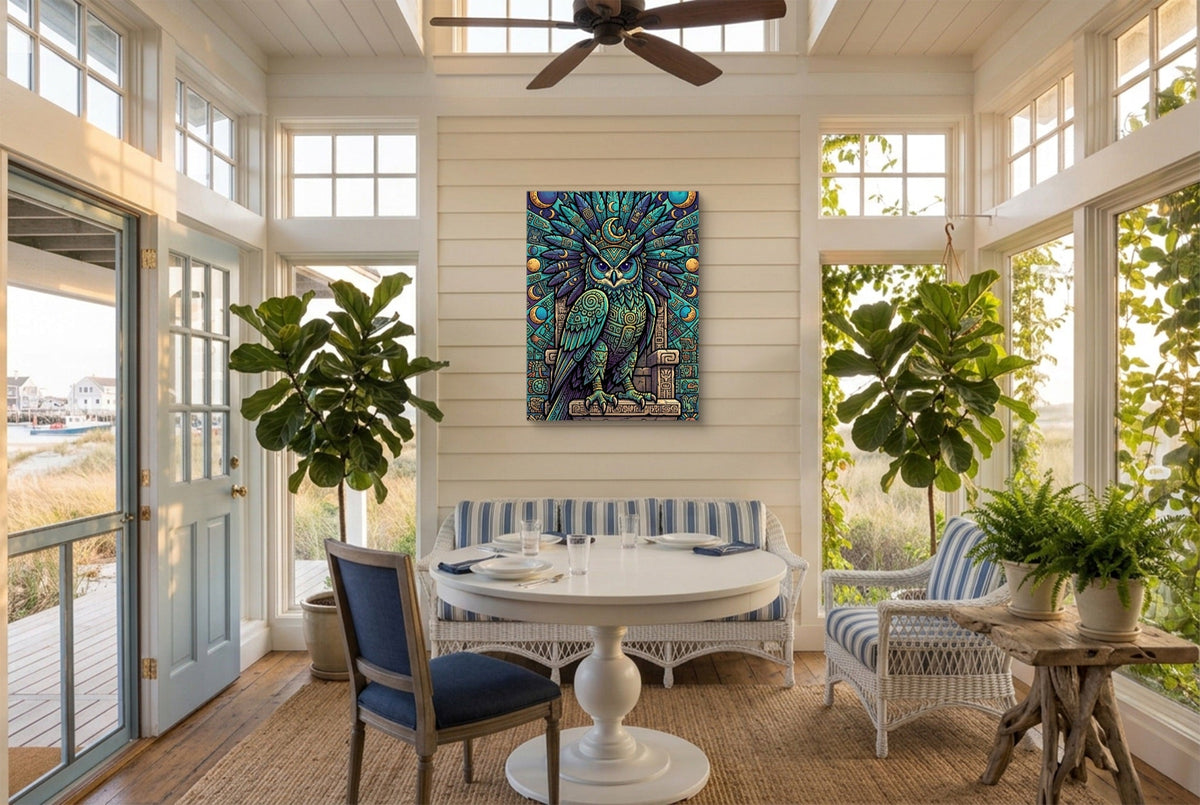 Lunar Guardian Owl - Luxury Wall Art