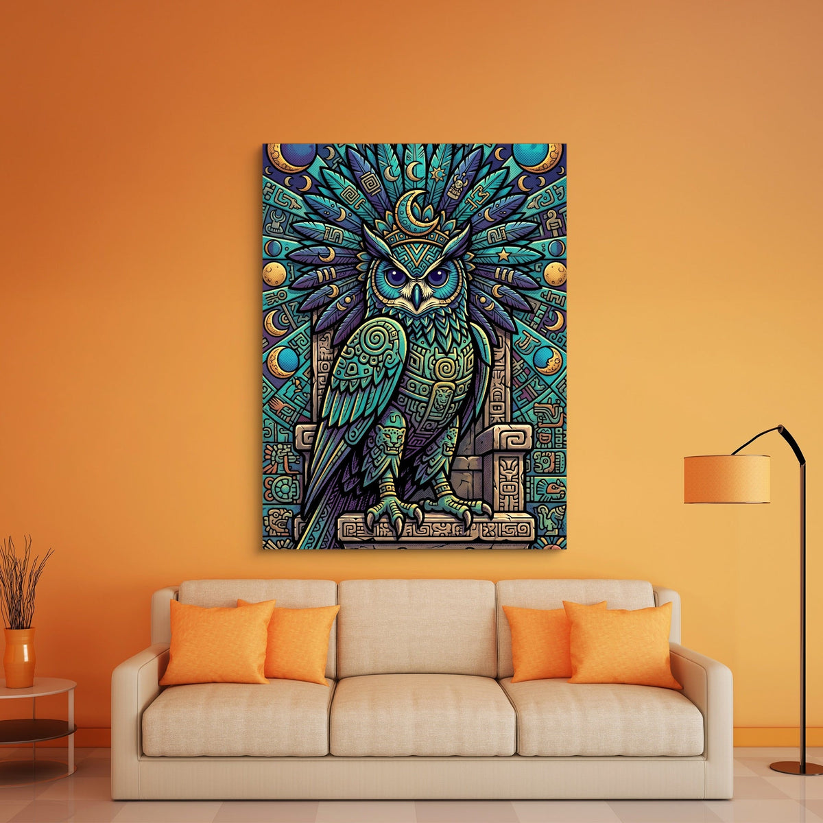 Lunar Guardian Owl - Luxury Wall Art