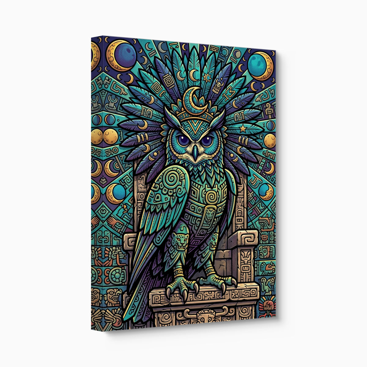 Lunar Guardian Owl — lunar guardian owl angled flush print