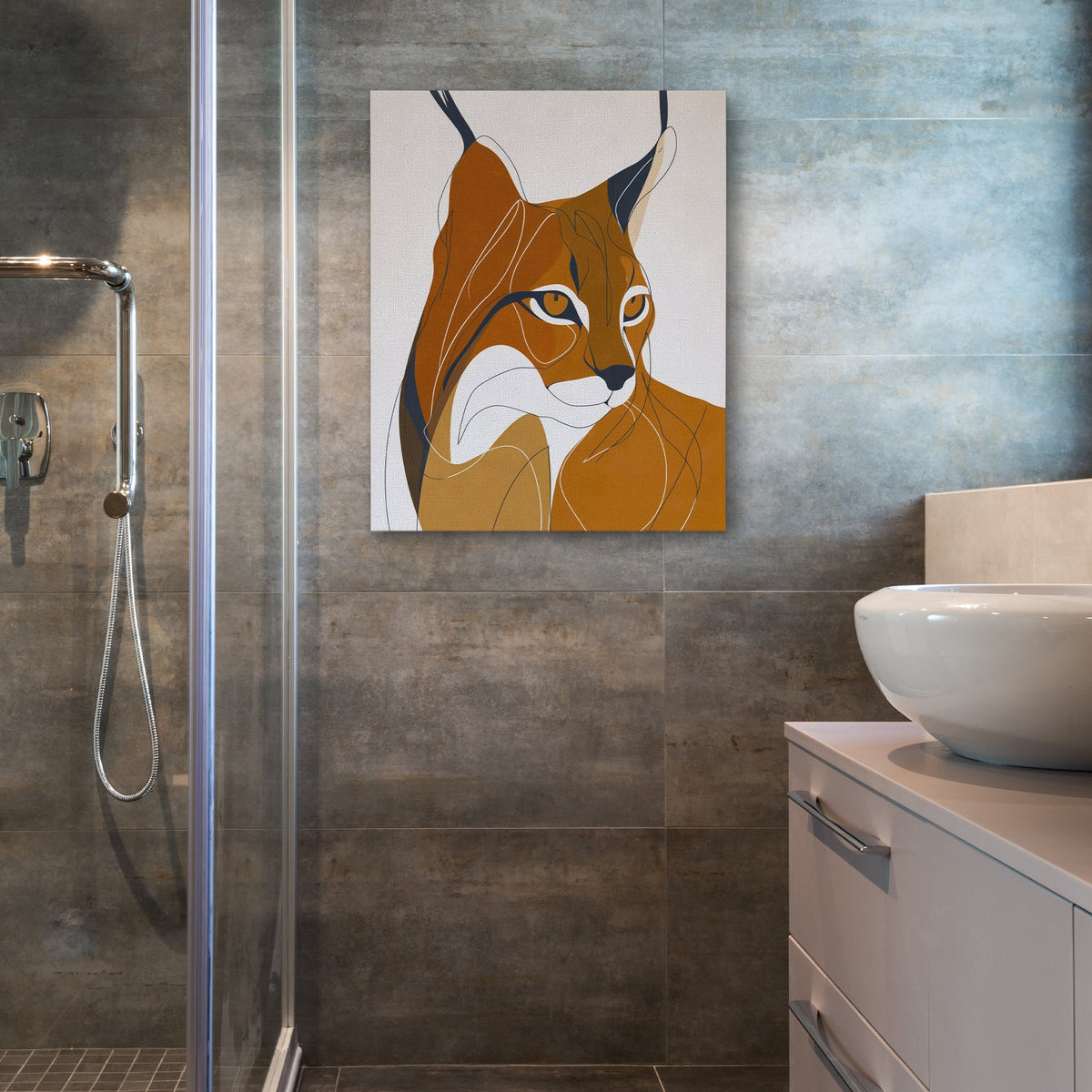 Lynx Amber Stillness - Luxury Wall Art