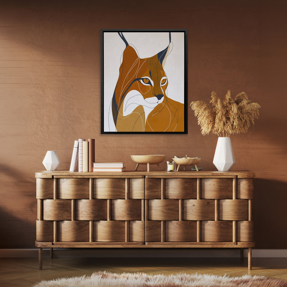 Lynx Amber Stillness - Luxury Wall Art