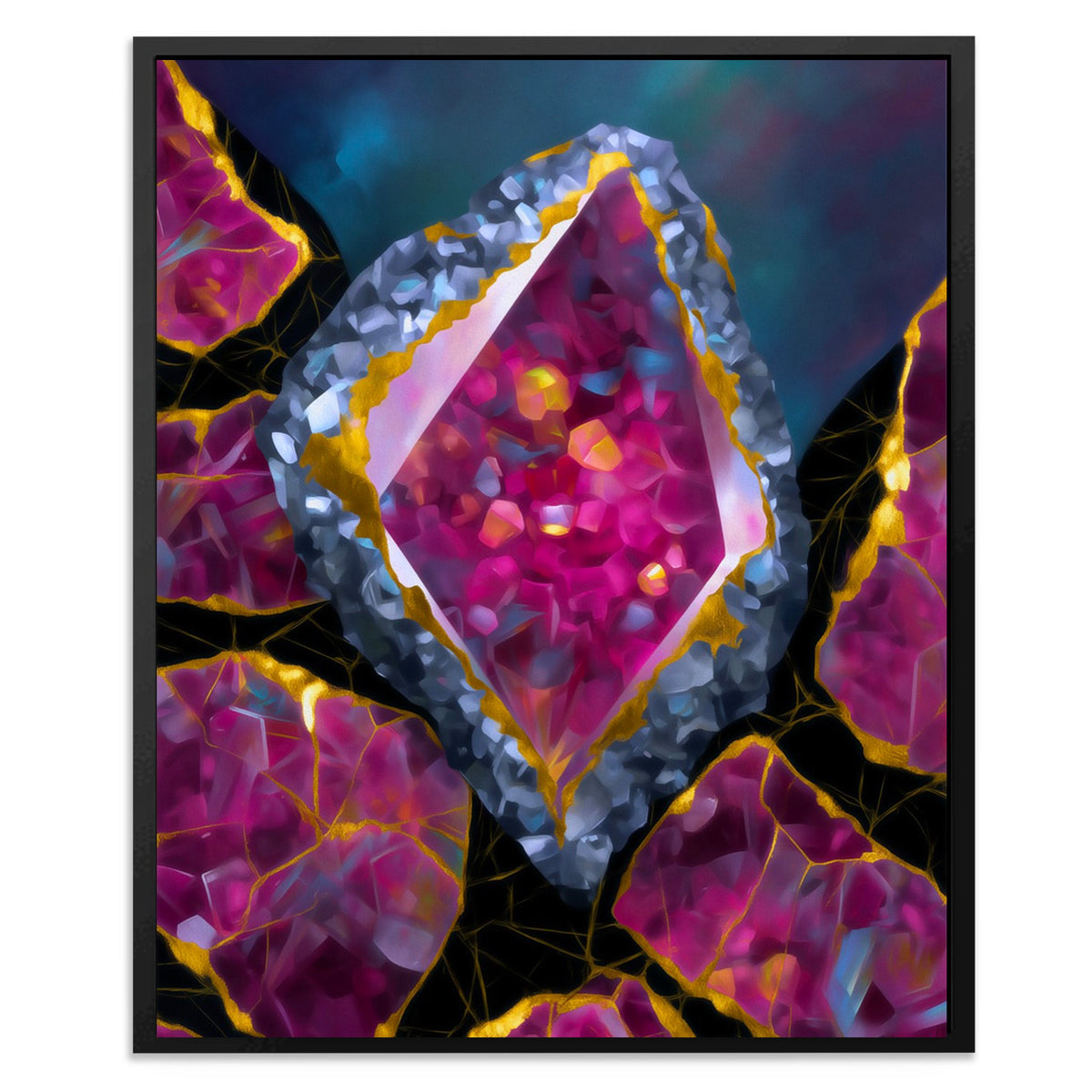 Magenta Geode Cluster - Luxury Wall Art