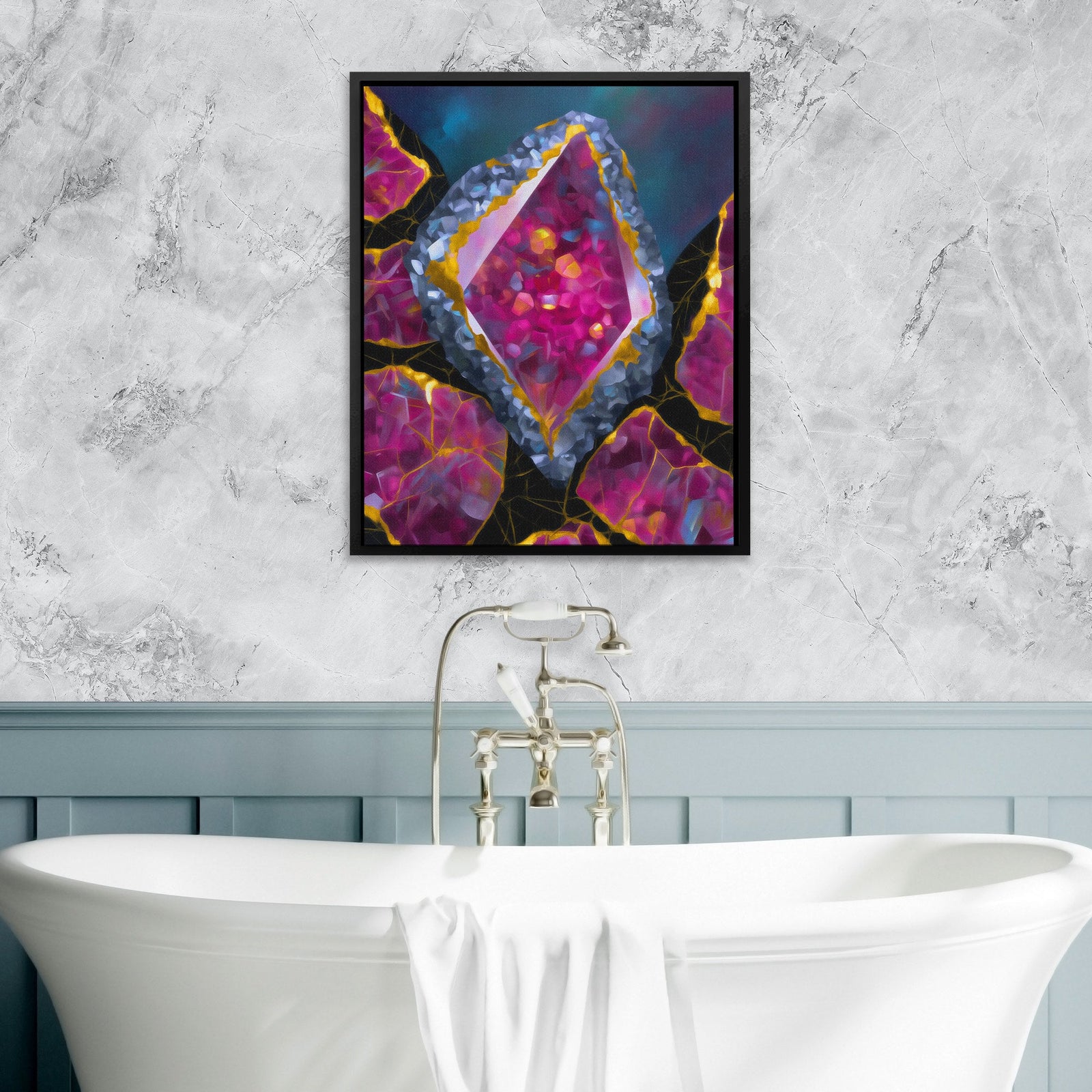 Magenta Geode Cluster - Luxury Wall Art