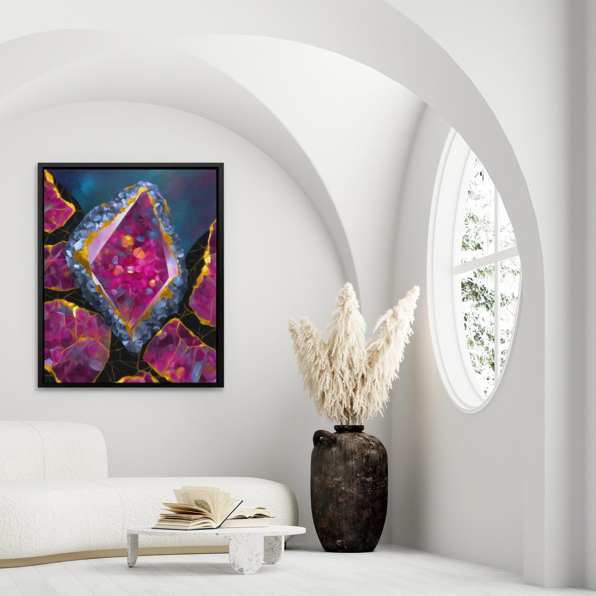 Magenta Geode Cluster - Luxury Wall Art