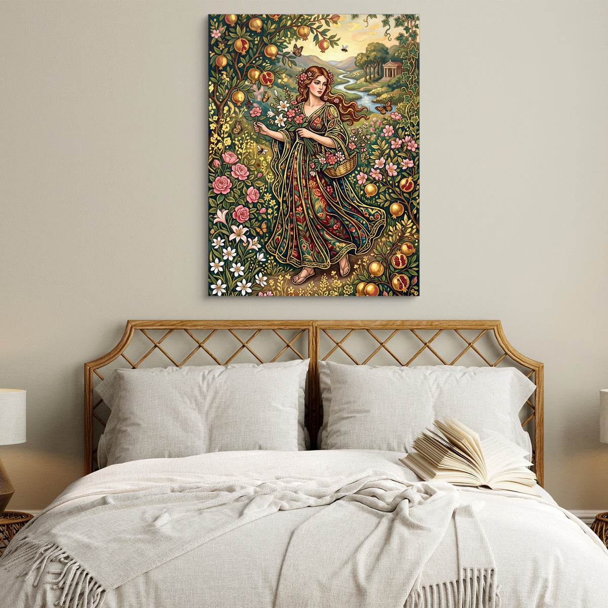 Maiden Flowered Garden — maiden flowered garden sq white bedroom 1port flush print