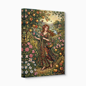 Maiden Flowered Garden — maiden flowered garden angled flush print
