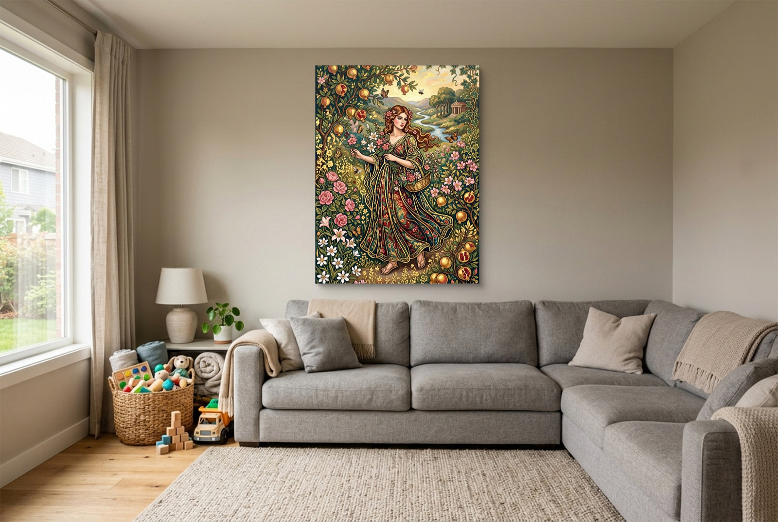 Maiden Flowered Garden — maiden flowered garden white studio framed black