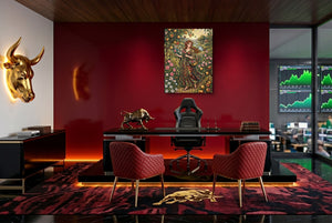 Maiden Flowered Garden — maiden flowered garden office with red carpet 1port flush print