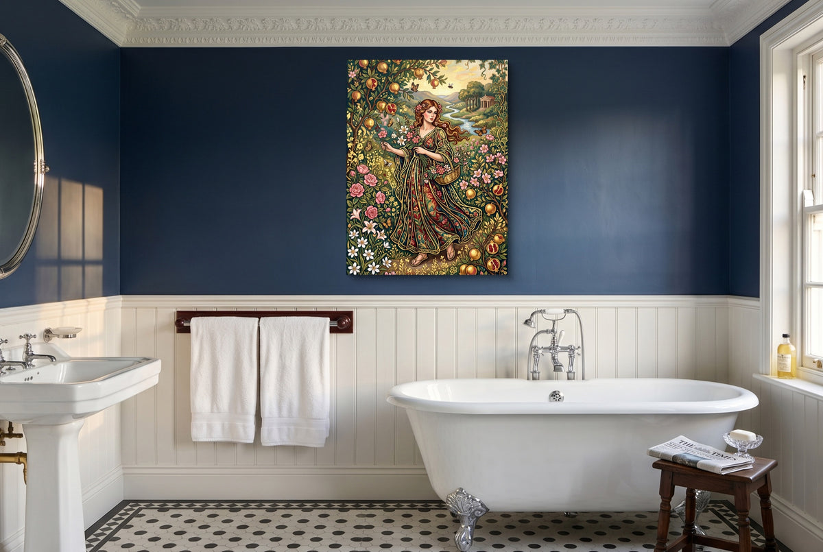 Maiden Flowered Garden — maiden flowered garden small bathroom interior 2 1port flush print