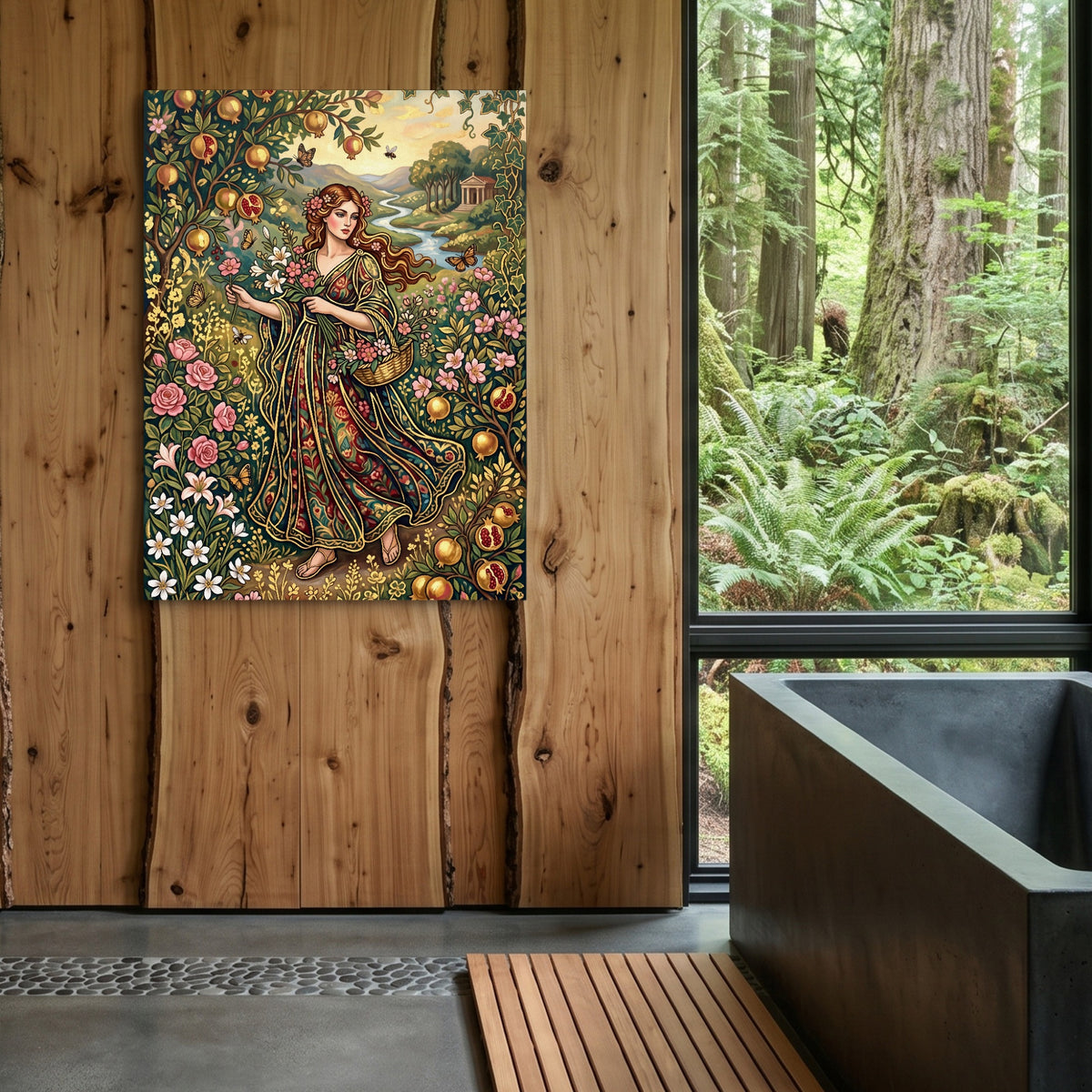 Maiden Flowered Garden — maiden flowered garden sq outdoor bathroom log 1port flush print