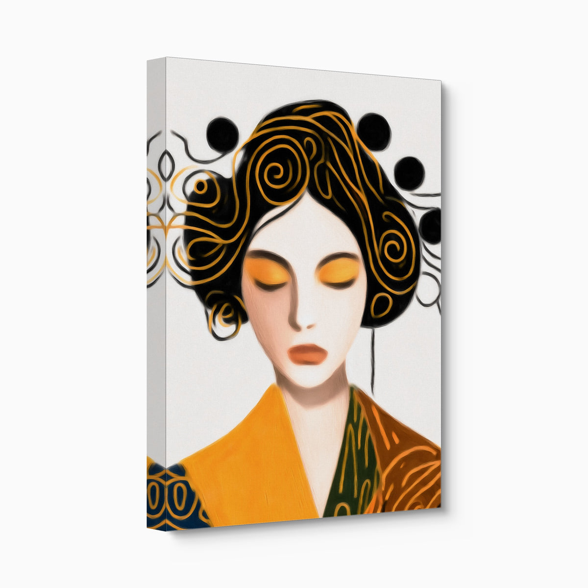 Maiko Golden Portrait — maiko golden portrait angled flush print