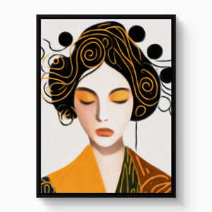 Maiko Golden Portrait — maiko golden portrait white studio framed black