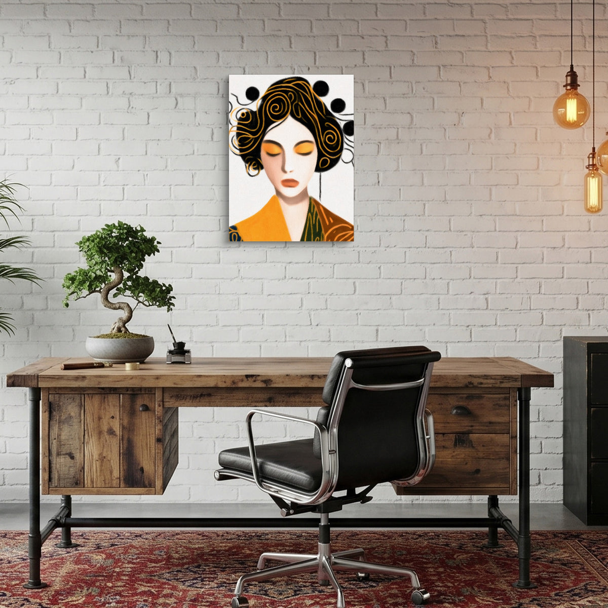 Maiko Golden Portrait — maiko golden portrait sq bonsai office 1port flush print