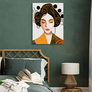 Maiko Golden Portrait — maiko golden portrait sq green bed 1port flush print