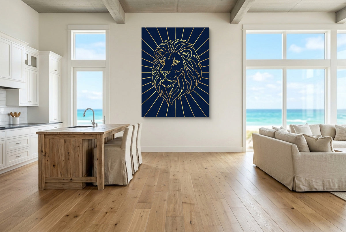 Majestic Lion Glimmer — majestic lion glimmer living room with ocean view 2 1port flush print