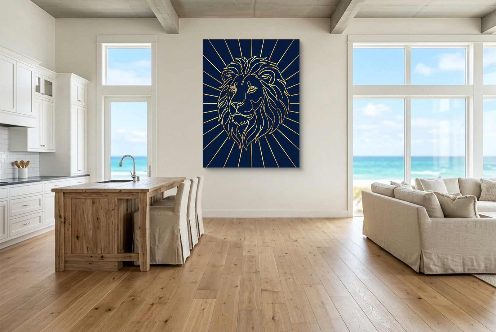 Majestic Lion Glimmer — majestic lion glimmer white studio framed black
