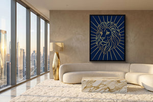 Majestic Lion Glimmer — majestic lion glimmer modern living room interior 3 1port framed black