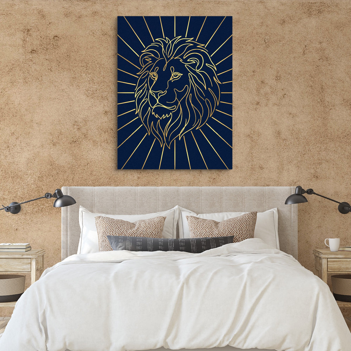 Majestic Lion Glimmer — majestic lion glimmer sq clay paper bedroom 1port flush print