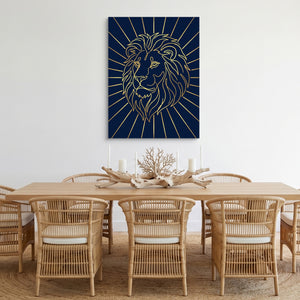 Majestic Lion Glimmer — majestic lion glimmer sq cozy dining room 1port flush print