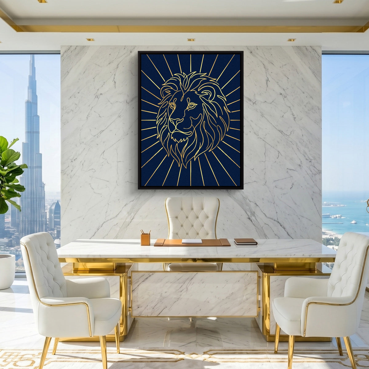 Majestic Lion Glimmer — majestic lion glimmer sq king lux 1port framed black