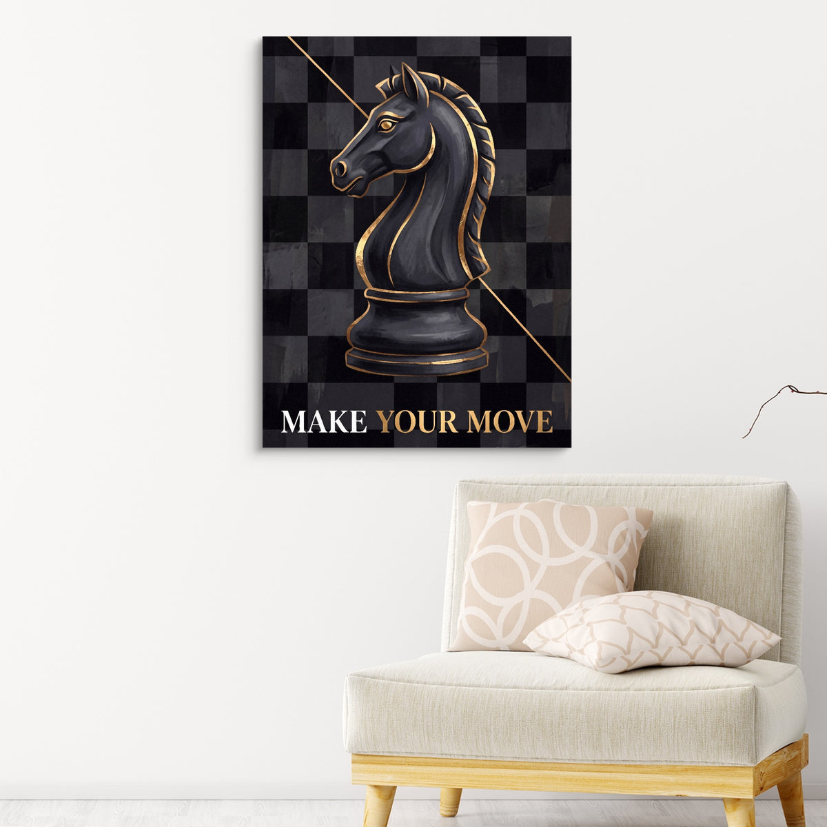 Make Your Move — make your move sq pink chair wall 1port flush print