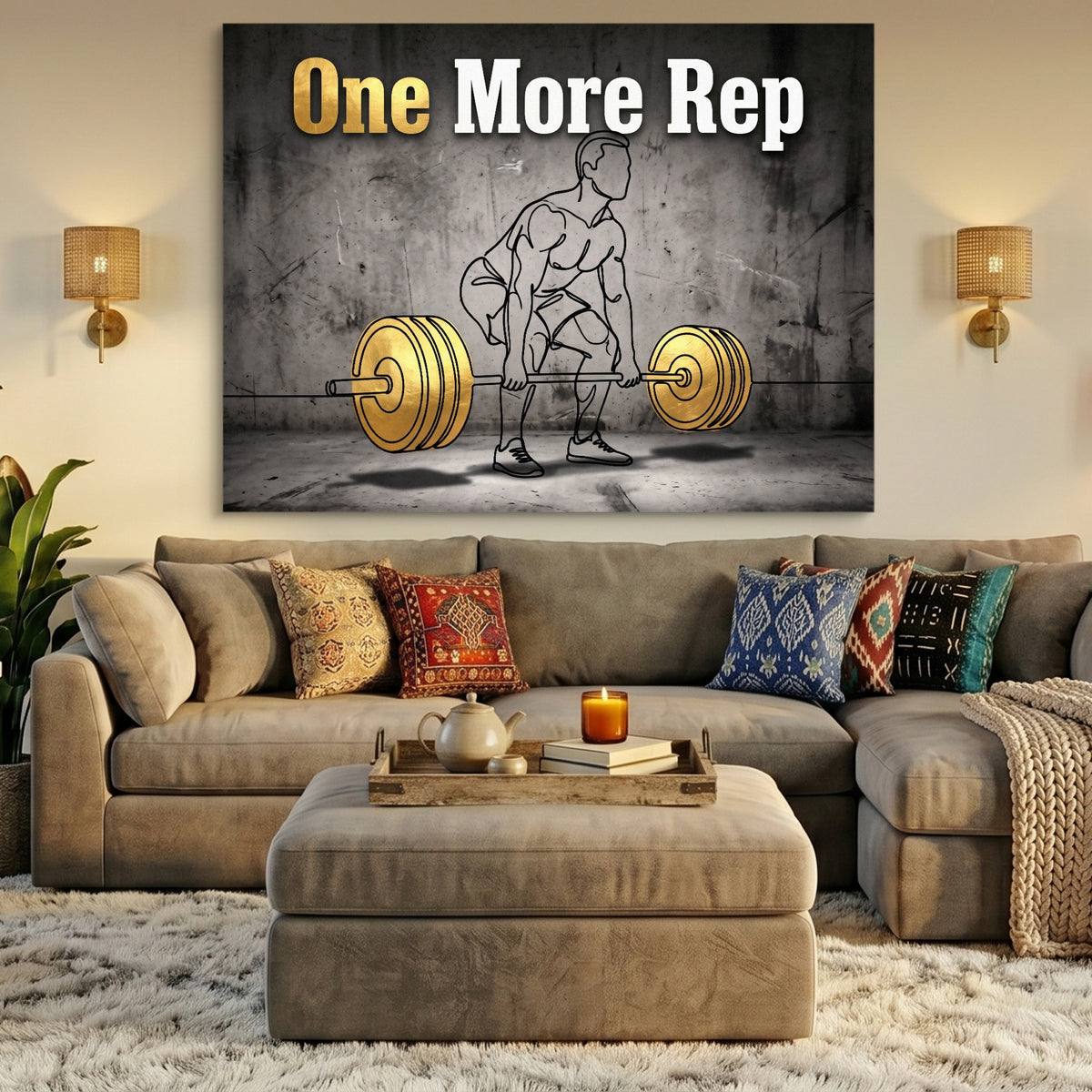 Man Golden Deadlift — man golden deadlift sq az livingroom 1land flush print