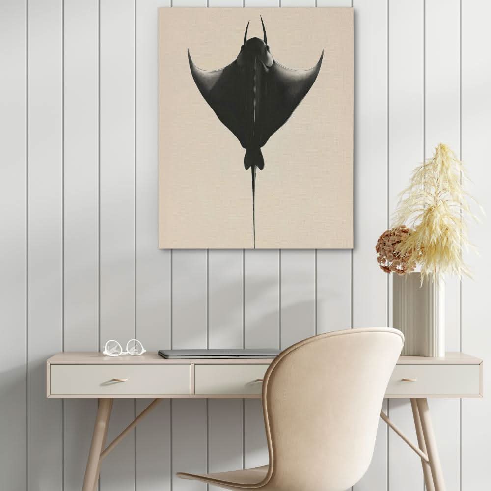 Manta Ray - Large Minimalist Canvas Print