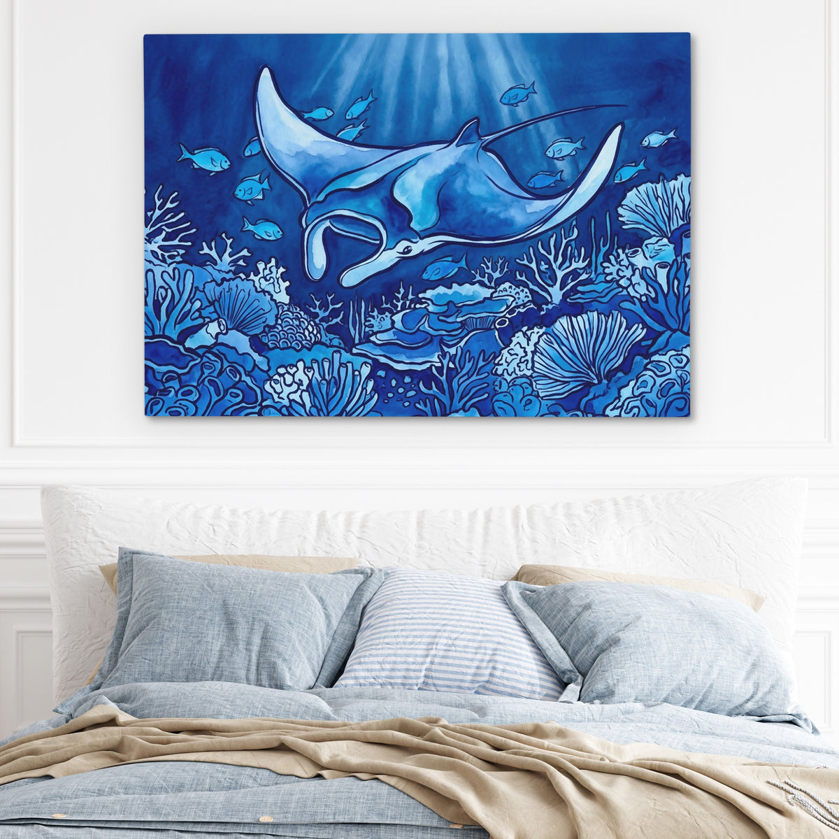 Manta Ray Descent — Manta Ray Descent Light Blue Bed 225