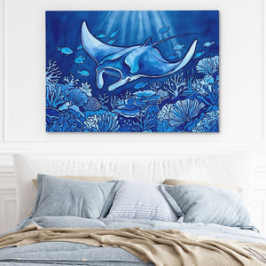 Manta Ray Descent — Manta Ray Descent Light Blue Bed 225