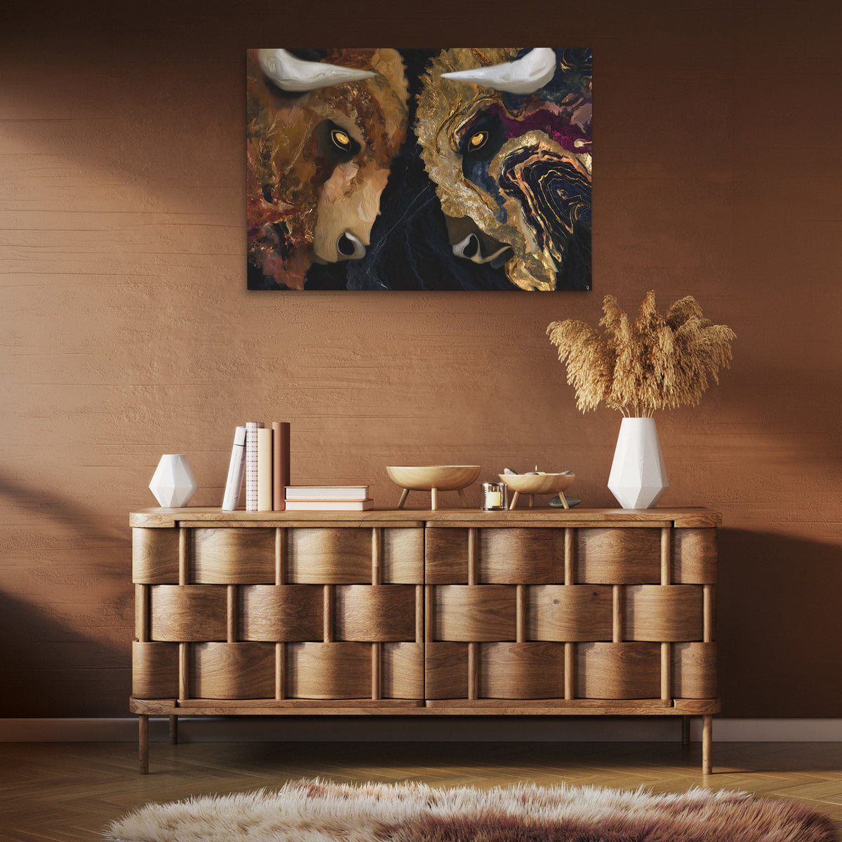 Marble Bison - Luxury Wall Art