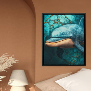 Marble Dolphin Dream - Luxury Wall Art
