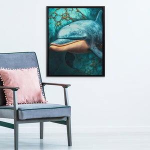 Marble Dolphin Dream - Luxury Wall Art