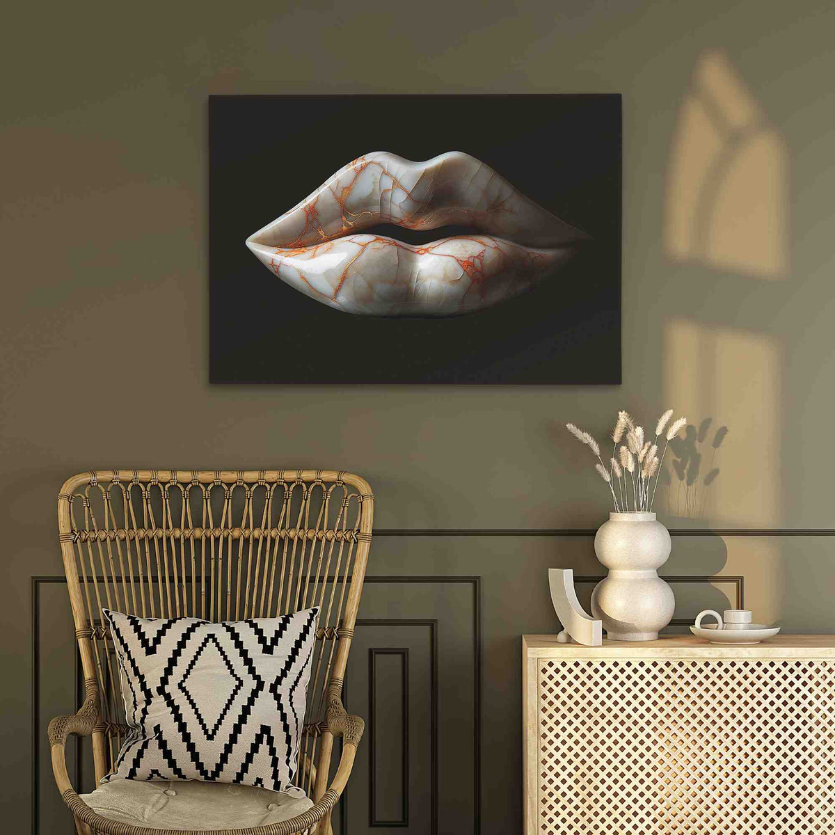 Marble Lips - Canvas Wall Art