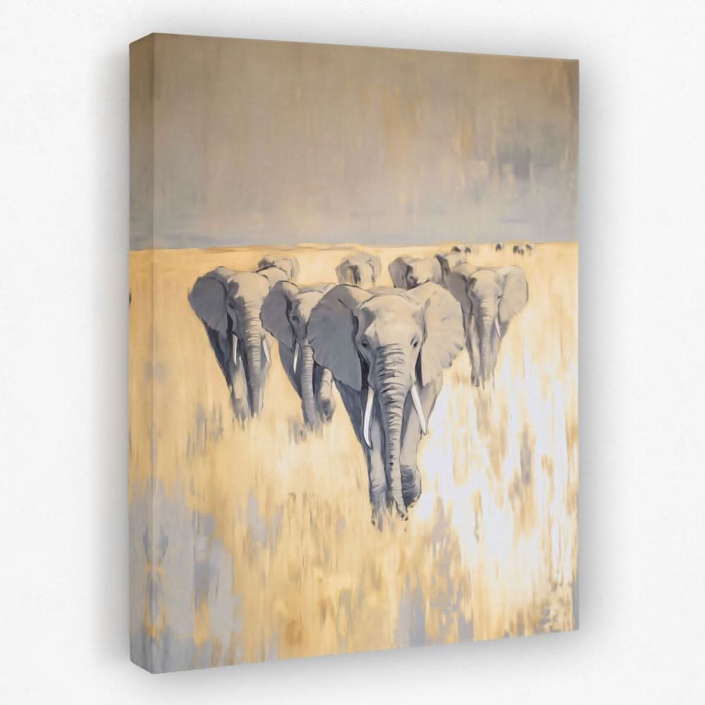 March of the Titans - Animals Canvas Wall Art
