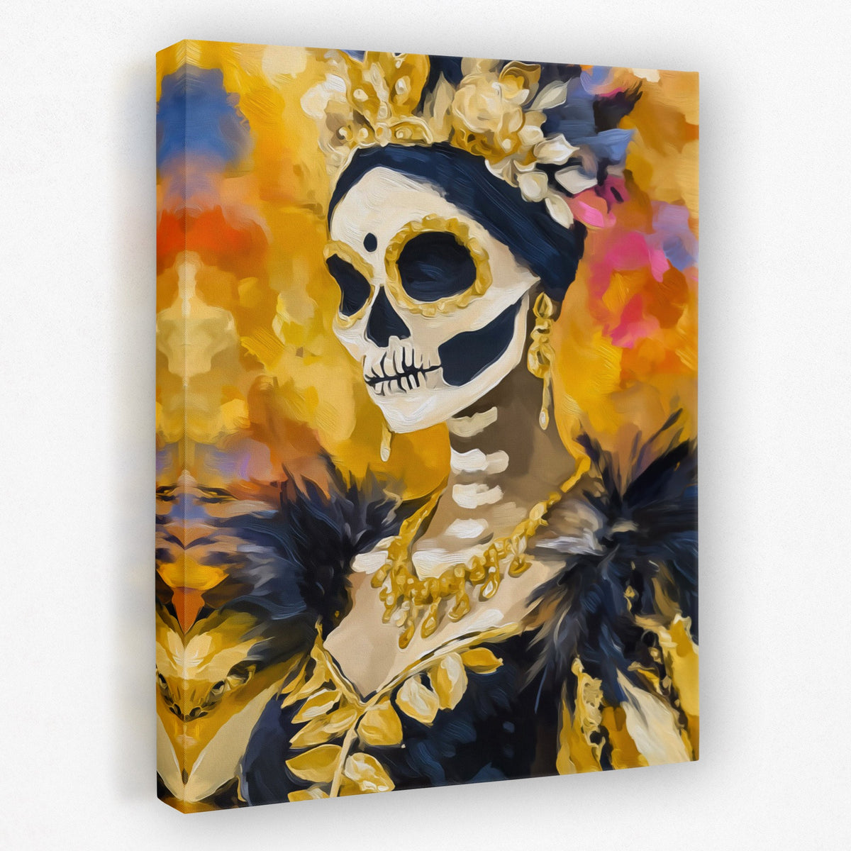 Marigold Skull Crown - Luxury Wall Art